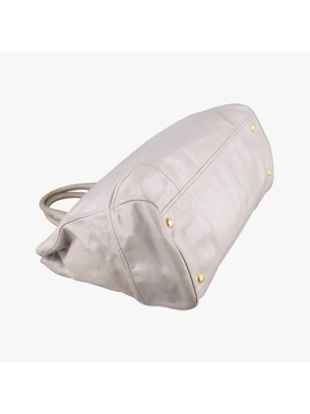 Prada Calf Shine Cles I Beige Leather Shoulder